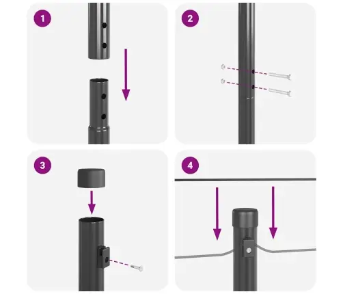 Tvorelės Stulpas 13 Pcs Pilka Plienas