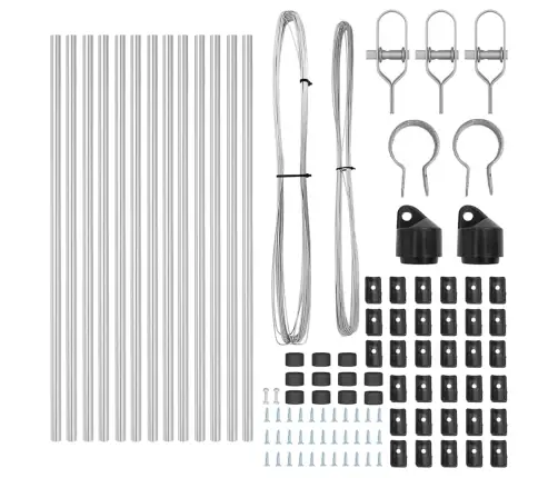 Žoga Stabi Komplekts 13 Pcs Sudraba Ø32Mm 100 Cm Vidaxl