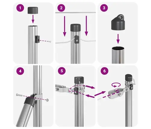 Žoga Stabi Komplekts 13 Pcs Sudraba Ø32Mm 100 Cm Vidaxl