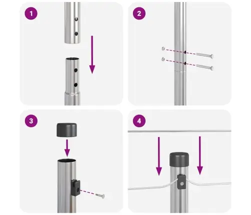 Žoga Stabu Komplekts 13 Pcs Sudraba Ø32Mm 160 Cm Vidaxl