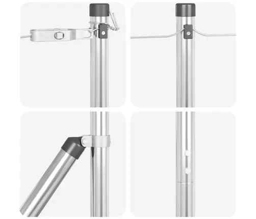 Tvorelių Stulpai 7 Pcs Sidabro Ø32Mm 170 Cm