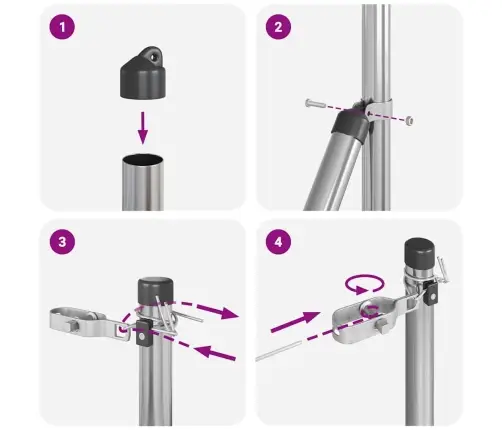 Tvorelių Stulpai 7 Pcs Sidabro Ø32Mm 190 Cm
