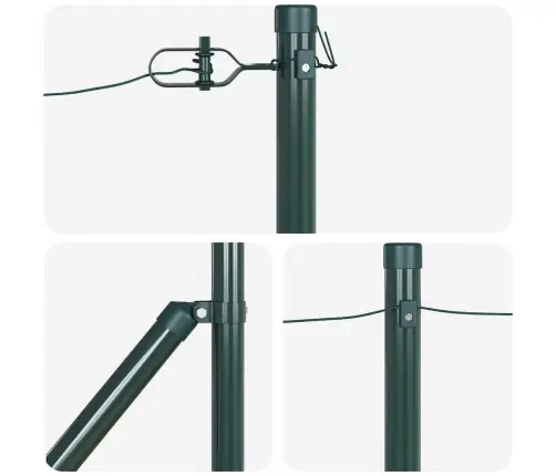 Žogu Stabu Komplekts 7 Pcs Zaļa Ø32Mm 120 Cm Vidaxl