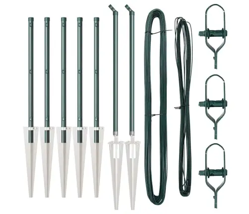 Žogu Stabu Komplekts 7 Pcs Zaļa Ø32Mm 120 Cm Vidaxl