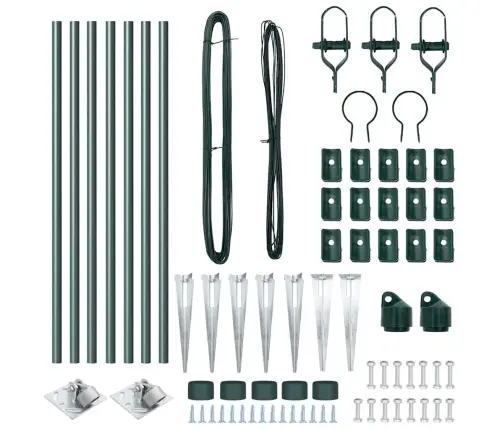 Žogu Stabu Komplekts 7 Pcs Zaļa Ø32Mm 120 Cm Vidaxl