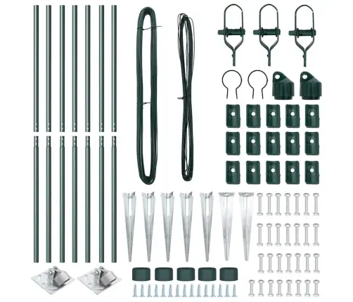 Žogu Stabu Komplekts 7 Pcs Zaļa Ø32Mm 160 Cm Metāls Vidaxl