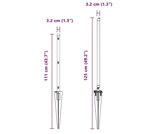 Žoga Stabu Komplekts 13 Pcs Pelēka Ø32Mm 160 Cm Metāls Vidaxl
