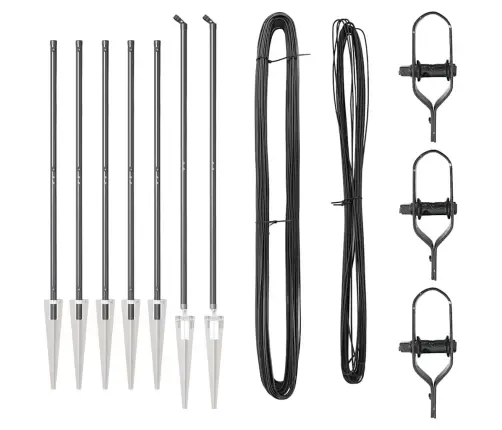 Žoga Stabu Komplekts 7 Pcs Pelēka Ø32Mm 160 Cm Metāls Vidaxl