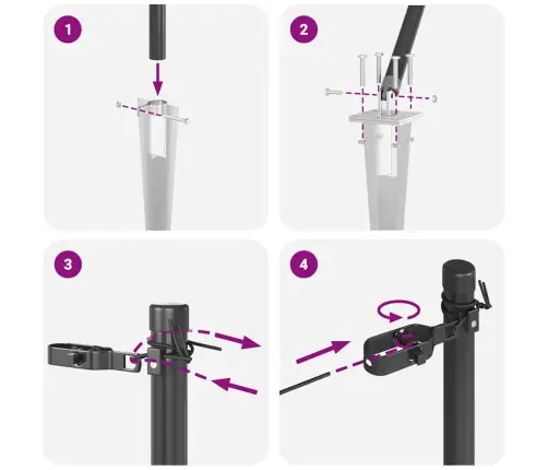 Aiapostid 13 Pcs Hall Ø32Mm 180 Cm Tsingitud Teras