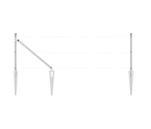 Žoga Stabu Komplekts 7 Pcs Sudraba Ø32Mm 100 Cm Tērauds Vidaxl