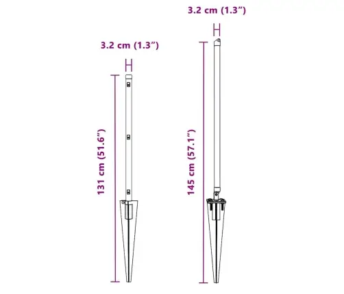 Žoga Stabu Komplekts 7 Pcs Sudraba Ø32Mm 100 Cm Tērauds Vidaxl