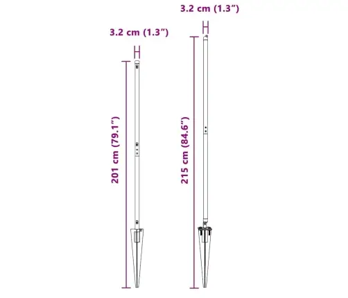 Žoga Stabi 13 Pcs Sudraba Ø32Mm 160 Cm Cinkots Tērauds Vidaxl
