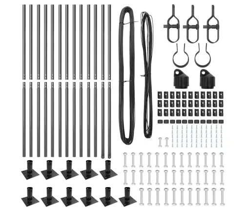 Žoga Stabu Komplekts 13 Pcs Pelēka Ø32Mm 160 Cm Betons Vidaxl