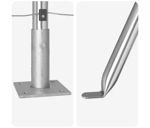 Žogu Stabu Komplekts 13 Pcs Sudraba Ø32Mm 160 Cm Vidaxl