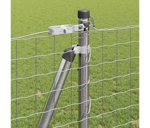 Žogu Stabi Ar Pamatu Plāksnēm 7 Pcs Sudraba Ø32Mm 160 Cm Vidaxl