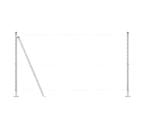 Žogu Stabi Ar Pamatu Plāksnēm 7 Pcs Sudraba Ø32Mm 160 Cm Vidaxl