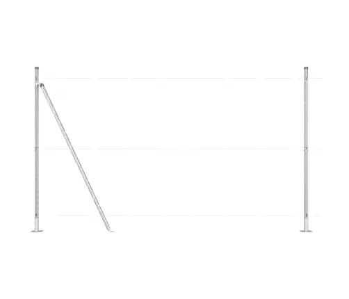 Žogu Stabu Komplekts 7 Pcs Sudraba Ø32Mm 160 Cm Cinkots Tērauds Vidaxl