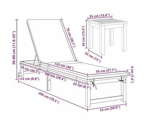 Lamamistool 1-Isik 3 Pcs Pruun 35 X 35 X 34Cm Akaatsiapuit