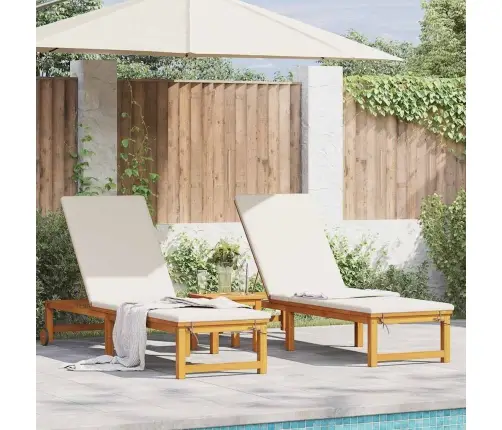 Saulės Gultas Su Pagalve 2-Asmuo 2 Pcs Ruda 53 X 202 X 89Cm