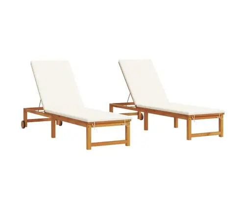 Saulės Gultas Su Pagalve 2-Asmuo 2 Pcs Ruda 53 X 202 X 89Cm