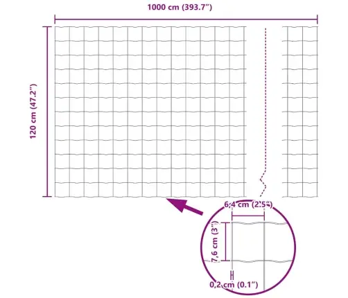 Eiropas Žogs 1.2 X 10 M Cinkots Tērauds Vidaxl