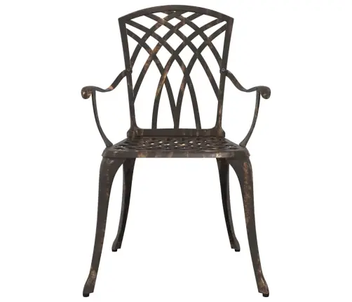 Dārza Galdu Komplekts 3 Pcs Bronzas Krāsa 80 X 80 X 75 Cm Vidaxl