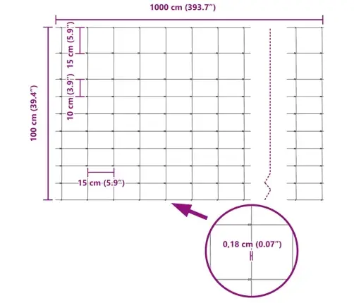 Looduslik Aed Kuuma Tsinkimisega 1000 X 100 X 0.18 Cm Raud