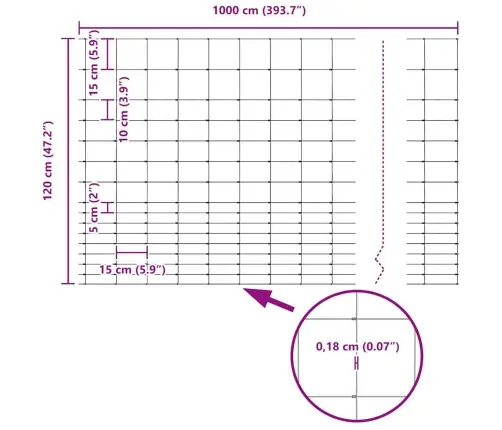Looduslik Aed Kuuma Tsinkimisega 1000 X 120 X 0.18 Cm Raud