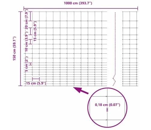 Ganyklų Tvora Pilka 1.6 X 10 M Plienas