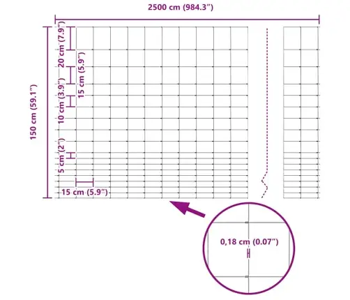 Lauka Žogs 1.5X25 M Cinkots Tērauds Vidaxl