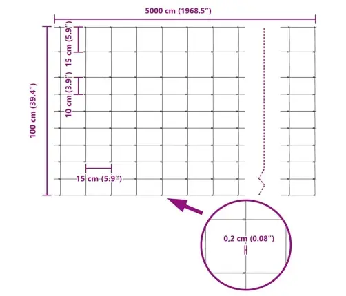 Lauku Žogs 1X50 M Cinkots Tērauds Vidaxl