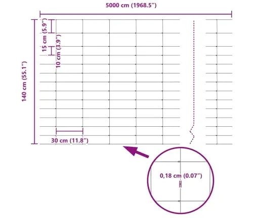 Lauka Žogs 1.4X50 M Cinkots Tērauds Vidaxl