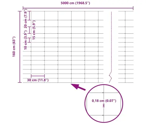 Lauku Žogs 1.6X50 M Cinkots Tērauds Vidaxl