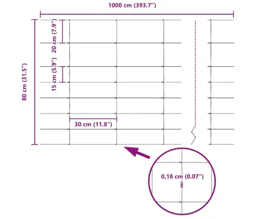 Ganyklų Tvora Sidabro 100 X 0.8 M Galvanizuotas Plienas