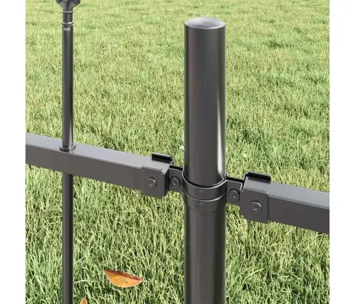 Dārza Žogs Ar Smailēm, Pelēks, 1,7 X 1,5 M, Tērauds Vidaxl