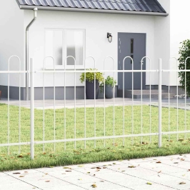 Dārza Žogs Balts 1.7 X 1.2 M Pulverkrāsots Tērauds Vidaxl