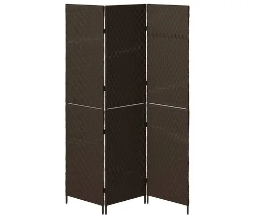 Istabas Dalītājs 3 Paneļi Salokāms Brūns 146X180 Cm Polirattan Vidaxl