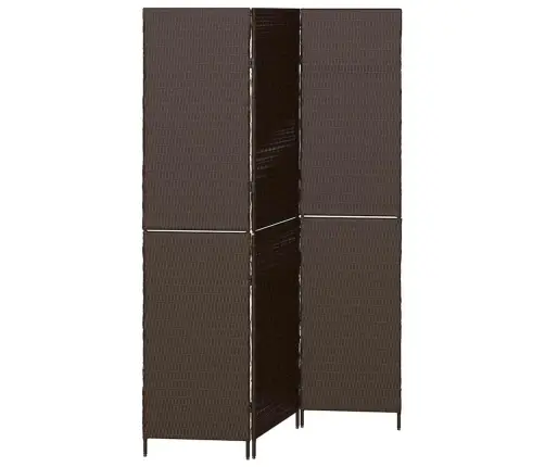 Istabas Dalītājs 3 Paneļi Salokāms Brūns 146X180 Cm Polirattan Vidaxl