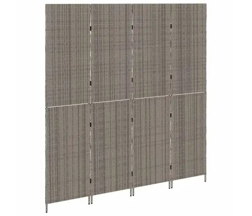 Telts Dalītājs 4 Paneļi Salokāms Pelēks 195X180 Cm Poliestera Rattan Vidaxl