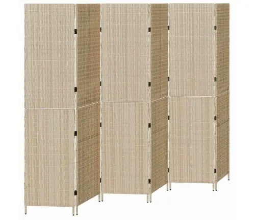 Telts Starpsienas 6 Paneļi Salokāma Bēša 294X180 Cm Polirātns Vidaxl