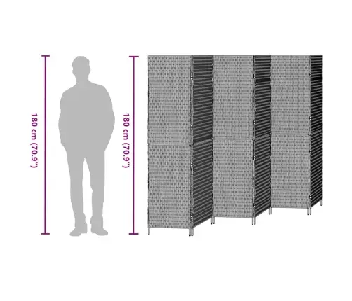 Telts Starpsienas 6 Paneļi Salokāma Bēša 294X180 Cm Polirātns Vidaxl