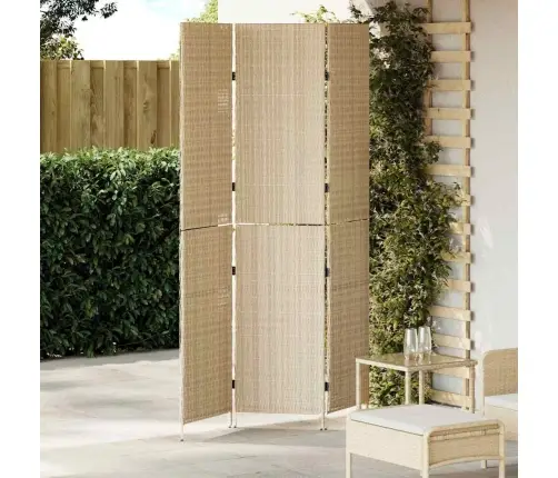 Telts, 3 Paneļi, Salokāma, Bēša, 146X200 Cm, Poli Ratan Vidaxl