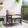 Dārza Krēsls Ar Spilveniem Melns 60X70X78 Cm Poliratan Vidaxl