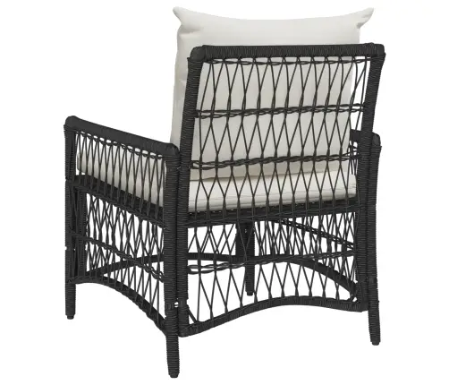 Sodo Kėdė Su Pagalve Juoda 73 X 61 X 77 Cm Poliratanas