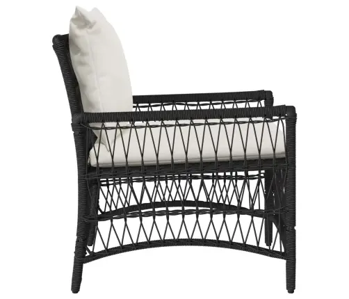 Sodo Kėdė Su Pagalve Juoda 73 X 61 X 77 Cm Poliratanas