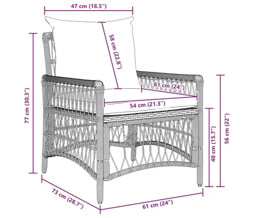 Aia Tool Padjaga Hall 73 X 61 X 77 Cm Polürotang