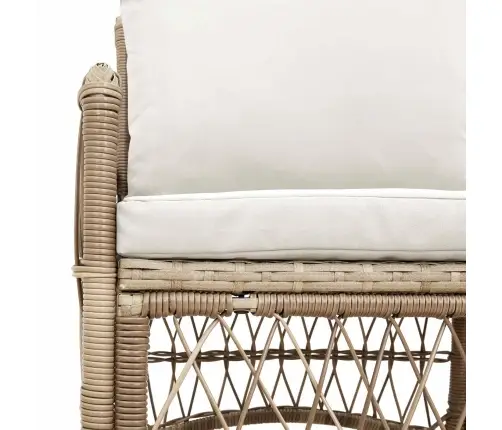 Dārza Krēsls Ar Spilveniem Bēšā Krāsā 60X70X78 Cm No Polyratan Vidaxl