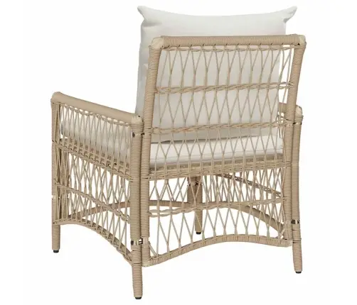 Dārza Krēsls Ar Spilveniem Bēšā Krāsā 60X70X78 Cm No Polyratan Vidaxl