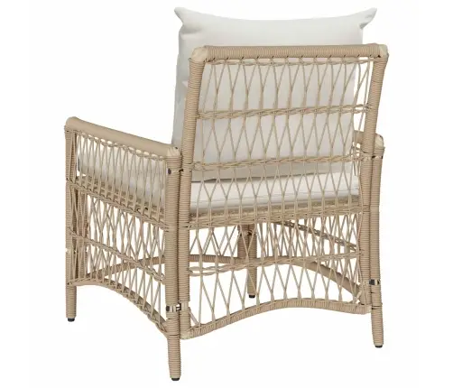 Dārza Krēsls Ar Spilveniem Bēšā Krāsā 60X70X78 Cm No Polyratan Vidaxl