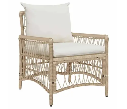 Dārza Krēsls Ar Spilveniem Bēšā Krāsā 60X70X78 Cm No Polyratan Vidaxl